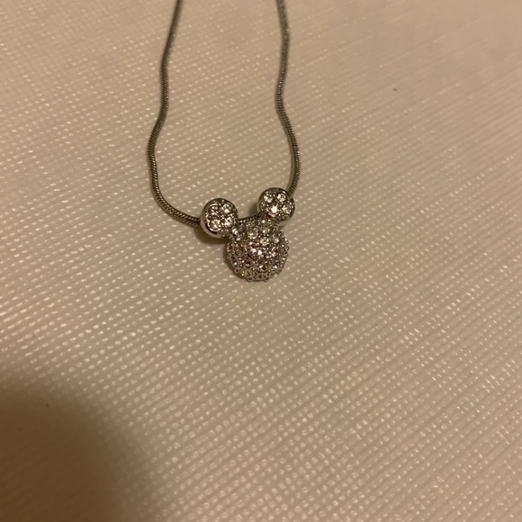 Disney Mickey Mouse Silver rhinestone 18 inch necklace - Picture 10 of 12